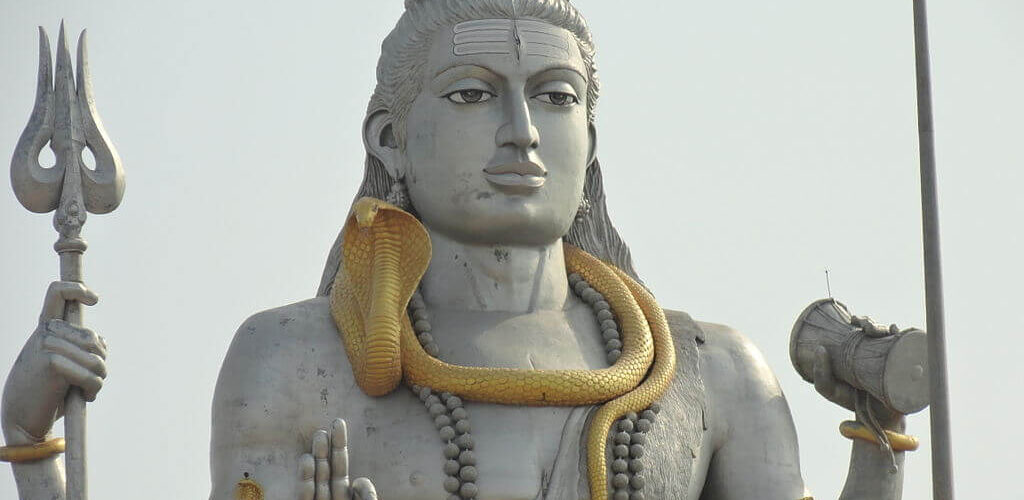 Vasuki coiled around Shiva's neck