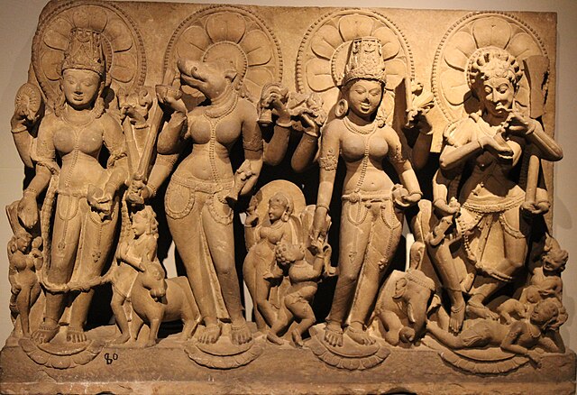 Saptamatrika: Vaishnavi, Varahi, Indrani and Chamunda